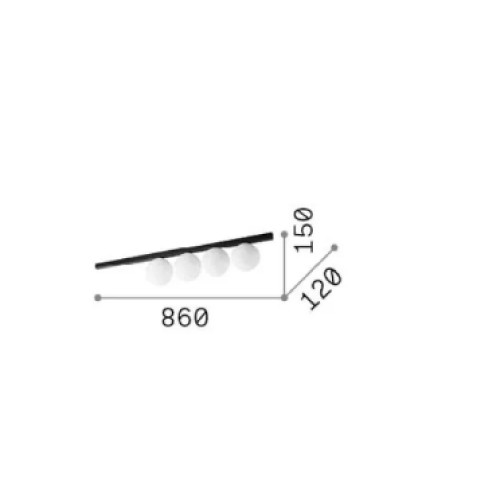 Lampada da soffitto Binomio 86 cm nero - Ideal Lux