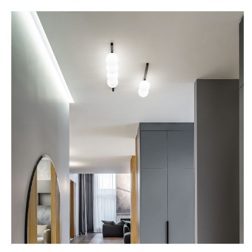 Lampada da soffitto Binomio 86 cm nero - Ideal Lux