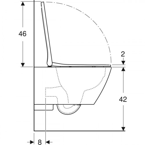 Vaso Sospeso Rimfree Smyle Square Bianco Lucido | Geberit