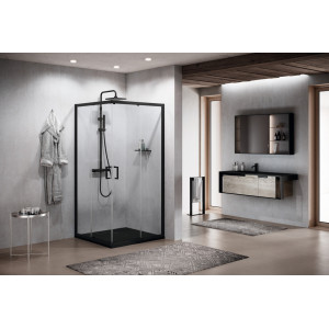 Lato 77-80 cm Zephyros 2.0 A box angolo nero opaco - Novellini