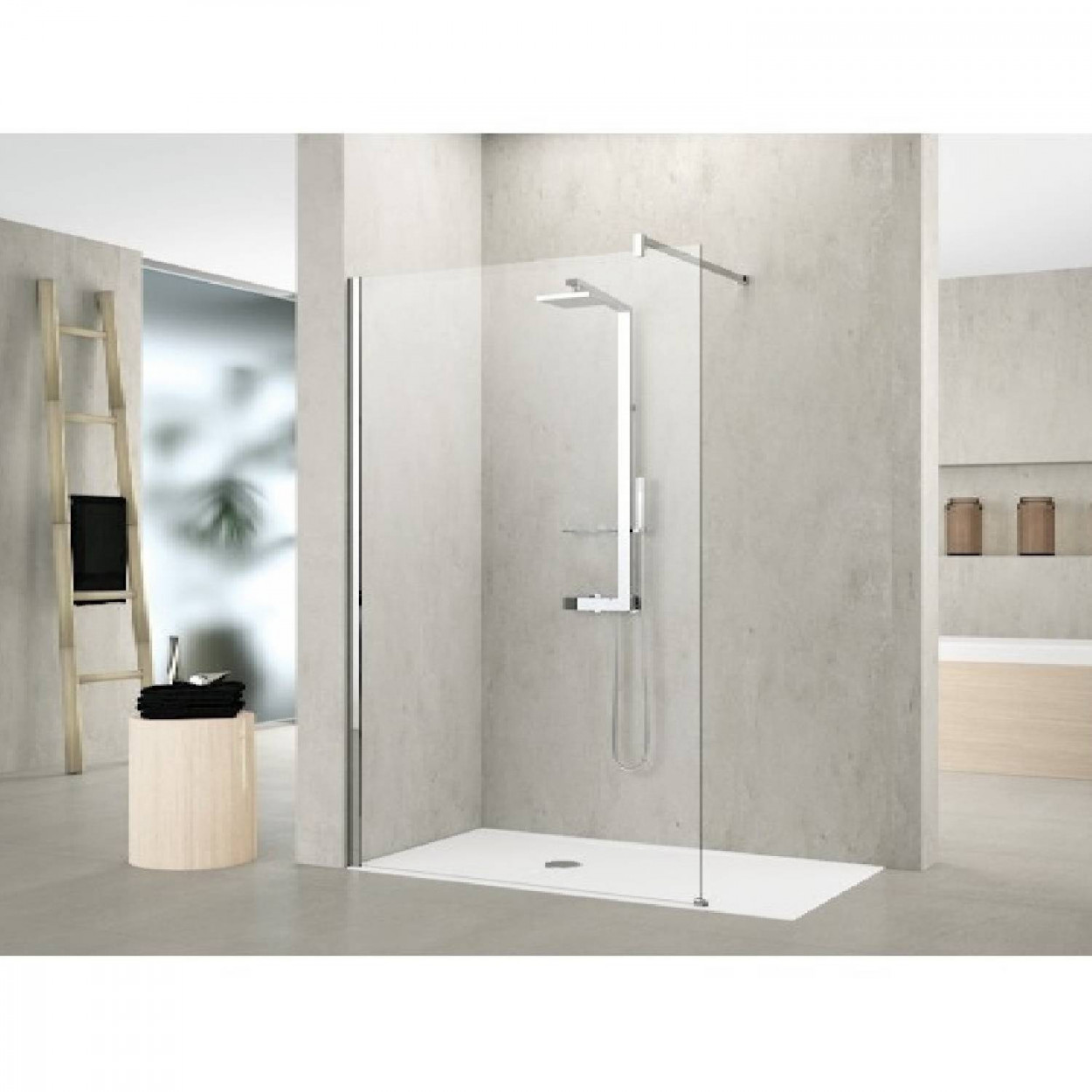 Walk-in cristallo trasparente 97-100 cm Kuadra H cromo lucido - Novell