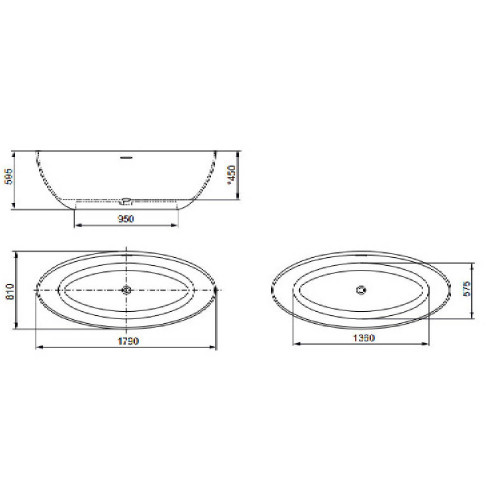 Vasca 180/80 cm freestanding Denver - Glass