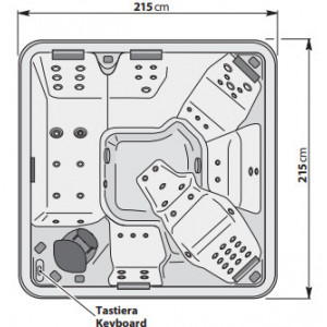 Minipiscina idromassaggio 215x215 cm Happy Spa A500 - Kinedo 2