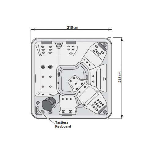 Minipiscina idromassaggio 215x215 cm Happy Spa A500 - Kinedo