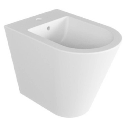 Bidet a terra filo muro in ceramica Forma bianco lucido - Azzurra