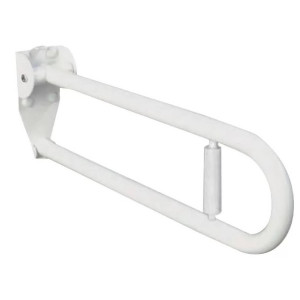 Maniglione ribaltabile con portarotolo 60 cm bianco - Goman