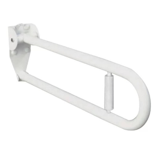 Maniglione ribaltabile con portarotolo 60 cm bianco - Goman