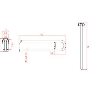 Maniglione ribaltabile con portarotolo 60 cm bianco - Goman 2
