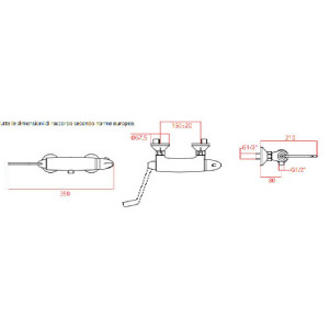 Miscelatore termostatico doccia esterno con leva clinica cromo - Goman 2