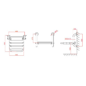 Seggiolino ribaltabile per doccia con seduta a doghe bianco antibatter 2
