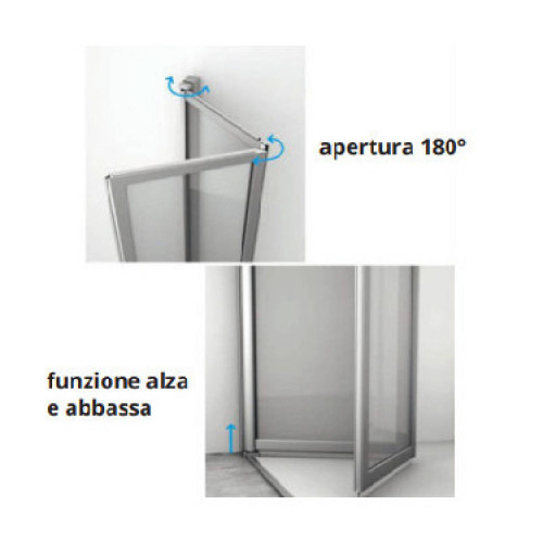 Box doccia in polyglass 90x90x100 cm bianco lucido - Goman