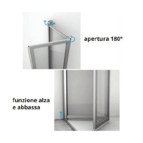 Box doccia in polyglass 80x80x100 cm bianco lucido - Goman
