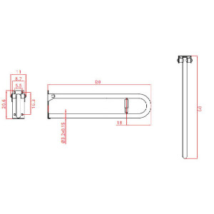 Barra ribaltabile con piastra lunga portarotolo 75 cm bianco - Goman 2