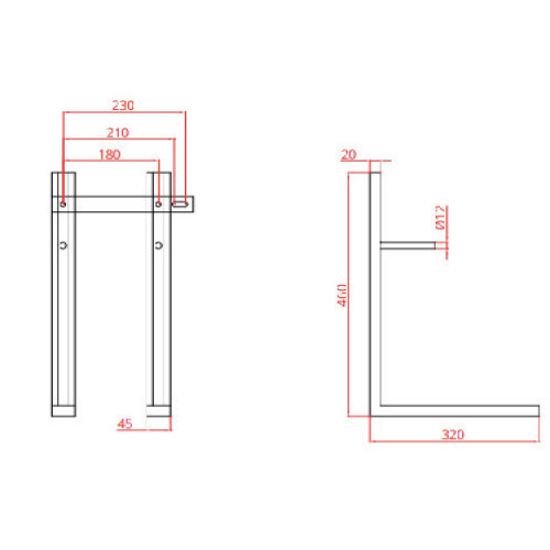 Staffa per vasi sospesi Open 2 fori interasse 18 cm bianco - Goman