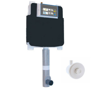 Cassetta di scarico ad incasso da 3/6 litri con pulsante pneumatico a