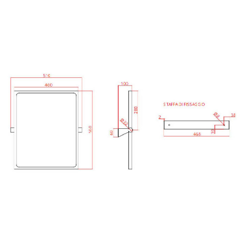 Specchio Reclinabile con Superficie Antinfortunistica 45x56 cm - Goman