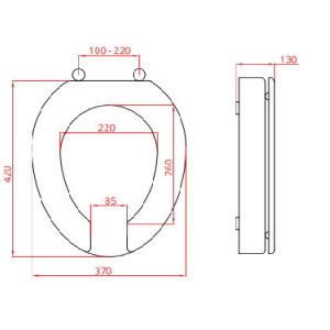 Ciambella rialzata con coprivaso e cerniere universali 10 cm Open bian 2