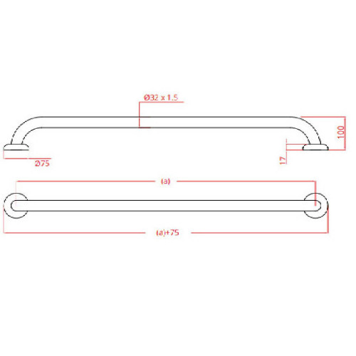 Maniglia di sicurezza 30cm inox lucido - Goman