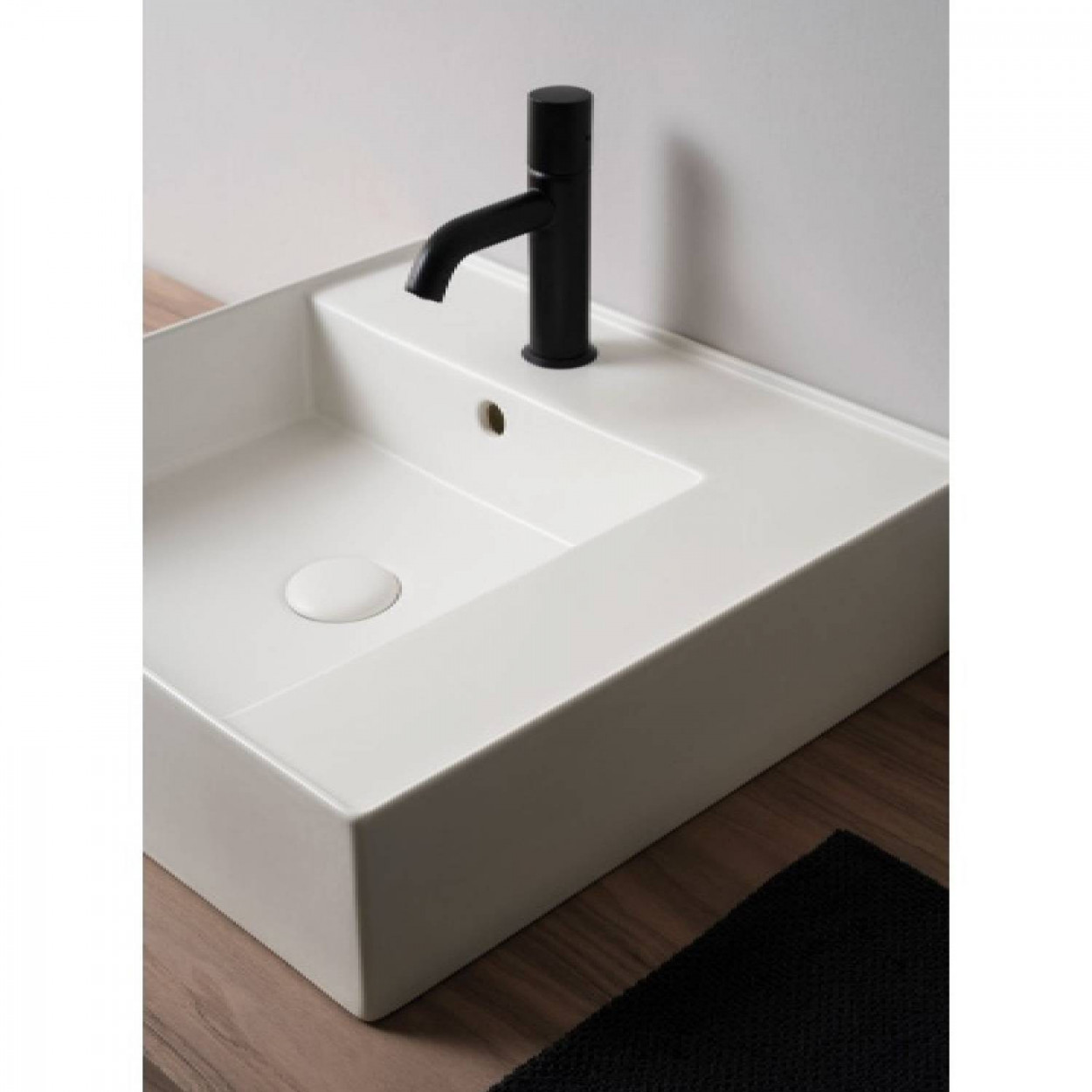 Lavabo da appoggio rettangolare 50x48 cm Enjoy bianco lucido - Ceramic