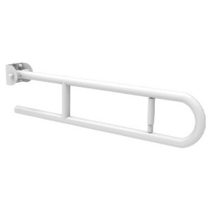 Barra ribaltabile con porta rotolo e frizione 90x80 cm bianco antibatt
