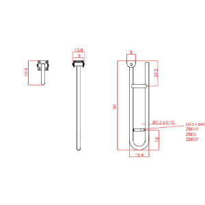 Barra ribaltabile con frizione 60 cm bianco antibatterico - Goman 2