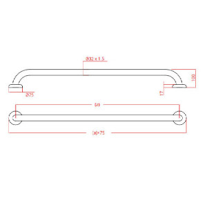 Maniglia di sicurezza 40 cm inox lucido - Goman 2