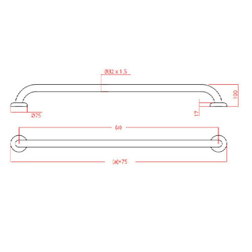 Maniglia di sicurezza 40 cm inox lucido - Goman