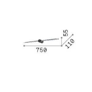 Lampada da parete Filo 75 cm ottone - Ideal Lux 2