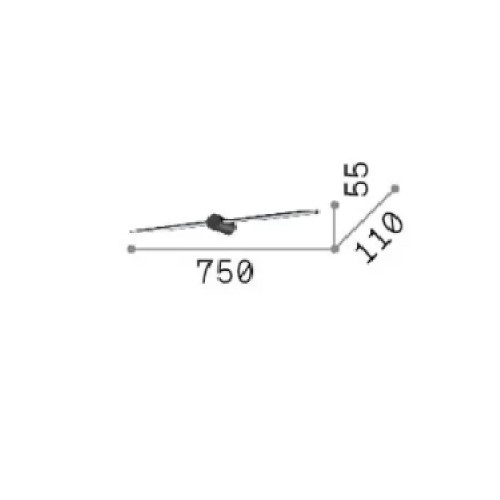 Lampada da parete Filo 75 cm ottone - Ideal Lux