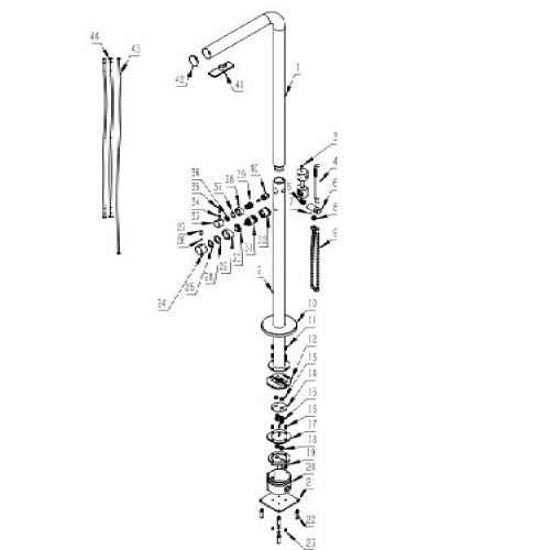 Colonna doccia a pavimento 2 vie con soffione e dotazione doccia da es