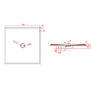 Piatto doccia filo pavimento in abs 90x90 cm bianco - Goman 2