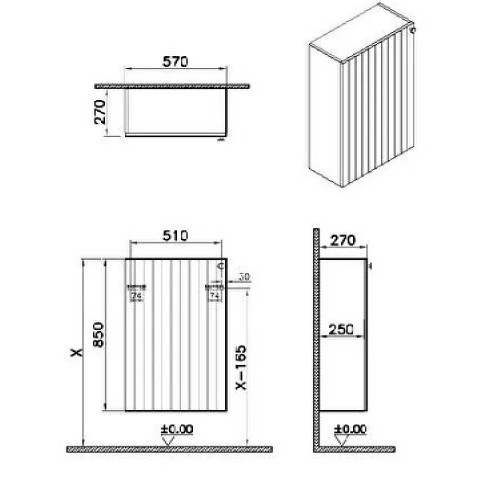 Pensile basso Compact Root Groove bianco opaco - Vitra