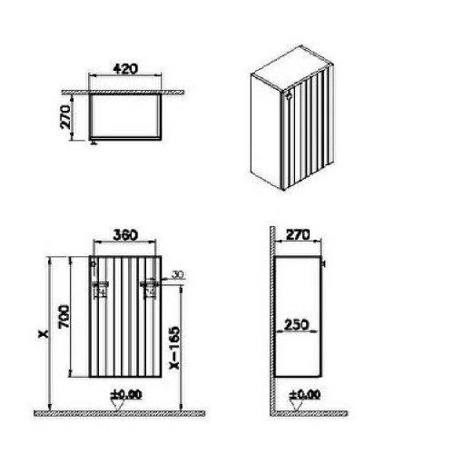 Pensile basso Compact Root Groove grafite opaco - Vitra