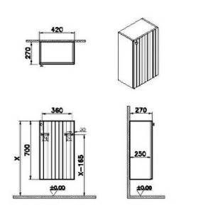 Pensile basso Compact Root Groove grigio chiaro opaco - Vitra 2