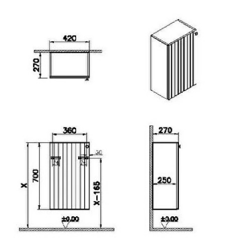 Pensile basso Compact Root Groove verde opaco - Vitra