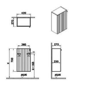Pensile basso Compact Root Groove grafite opaco - Vitra 2