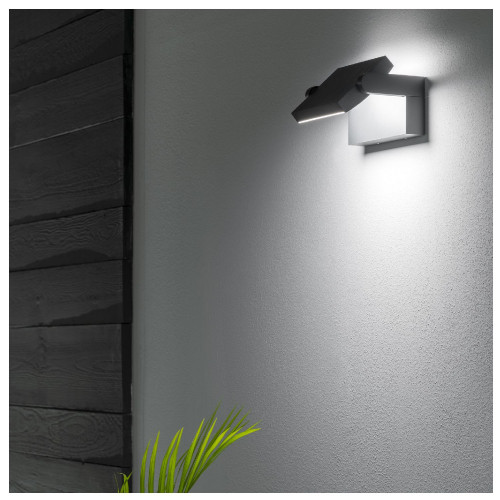 Lampada da parete orientabile senza sensore Swipe grigio - Ideal Lux