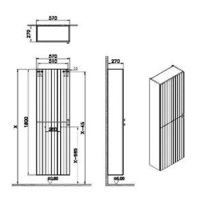 Colonna pensile alta Compact Root Groove blu scuro opaco - Vitra 2