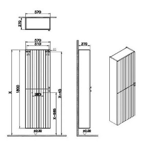 Colonna pensile alta Compact Root Groove grafite opaco - Vitra 2