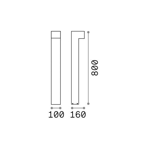 Paletto 80 cm Sirio grigio - Ideal Lux