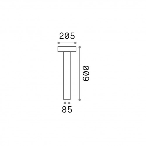 Paletto 60 cm Tesla antracite - Ideal Lux