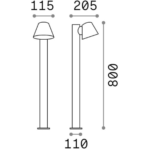 Paletto 80 cm Gas coffee - Ideal Lux