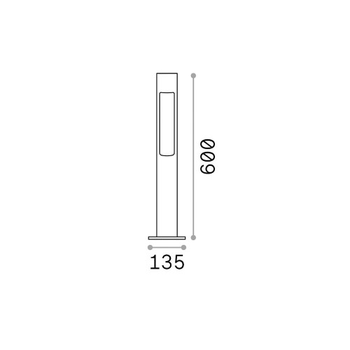 Paletto 60 cm Acqua antracite - Ideal Lux