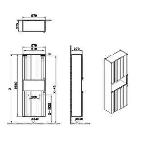 Colonna pensile bassa Compact Root Groove grigio chiaro opaco - Vitra 2