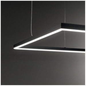 Lampada a sospensione 70x70 cm Oracle Square on-off nero - Ideal Lux 2