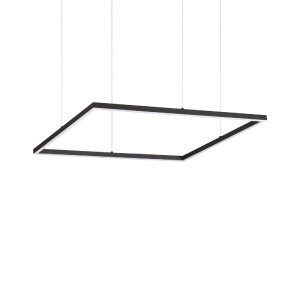 Lampada a sospensione 70x70 cm Oracle Square on-off nero - Ideal Lux