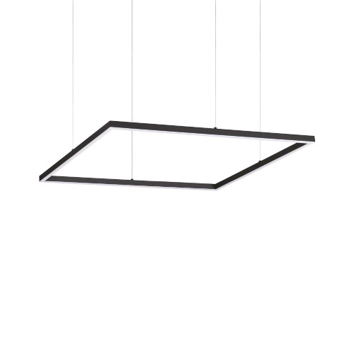 Lampada a sospensione 70x70 cm Oracle Square on-off nero - Ideal Lux
