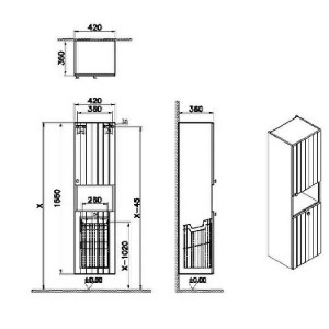 Colonna pensile bassa Root Groove bianco opaco - Vitra 2