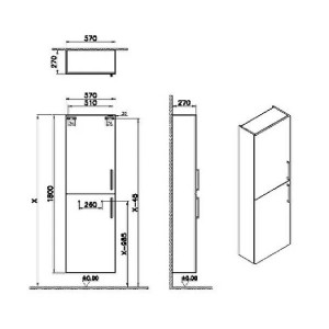Colonna pensile alta Compact Root Flat cordoba - Vitra 2