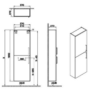Colonna pensile alta Compact Root Flat grigio tempesta opaco - Vitra 2